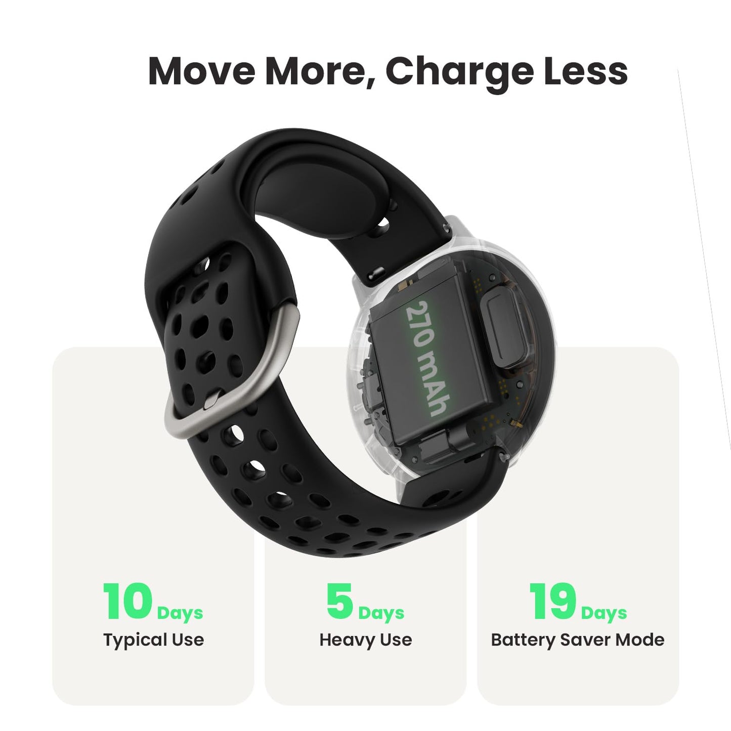 Amazfit Active 2 44mm AMOLED Smart Watch, Built in GPS, 10day Battery, 5ATM Water Resistant, for iOS & Android, Accurate Readings, 2000 Nits Bright, 160+ Sports Mode, Sleep Monitor, Black Silicone