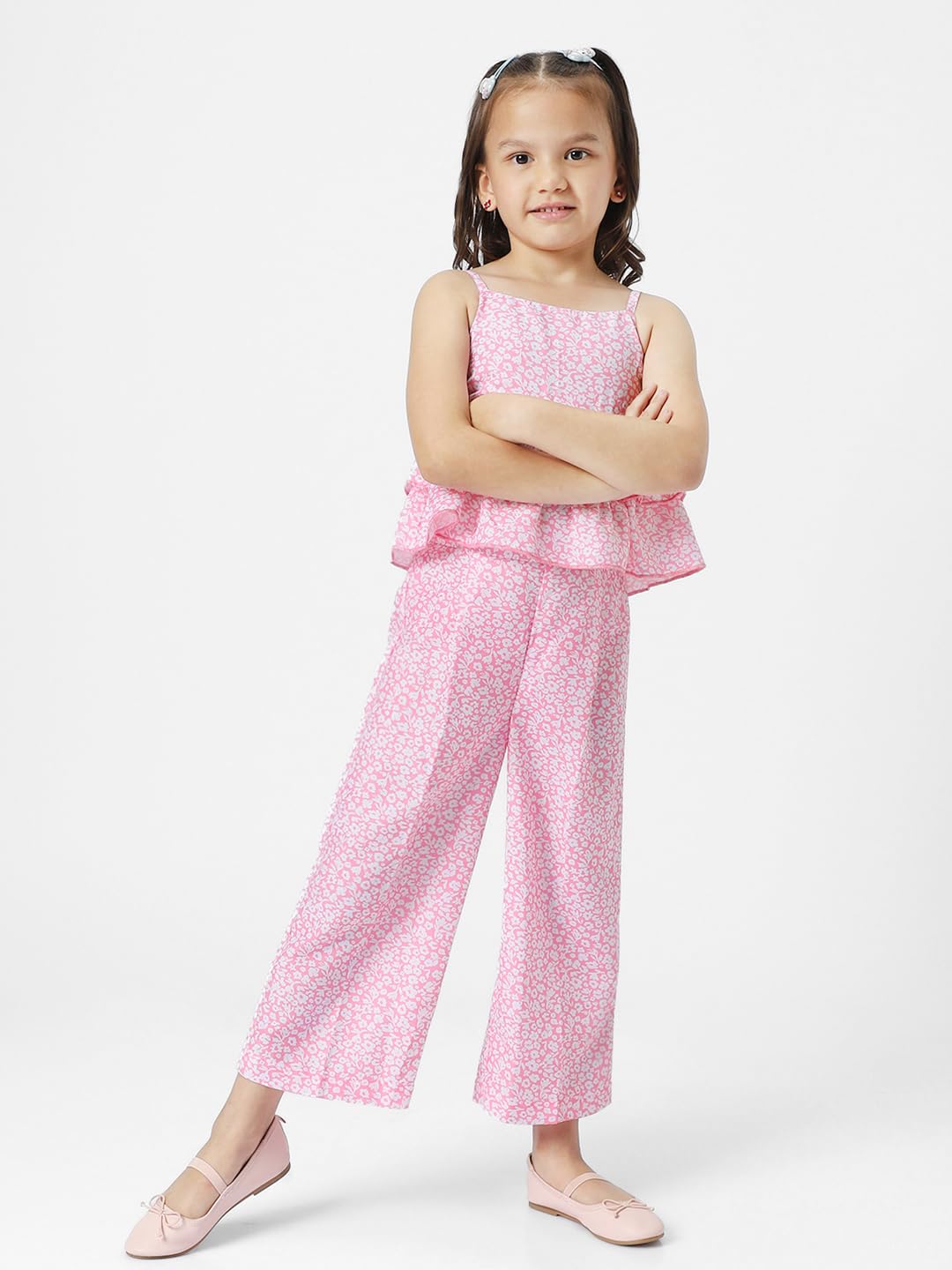 Nauti nati All Over Floral Print Sleeveless Top with Pants Set