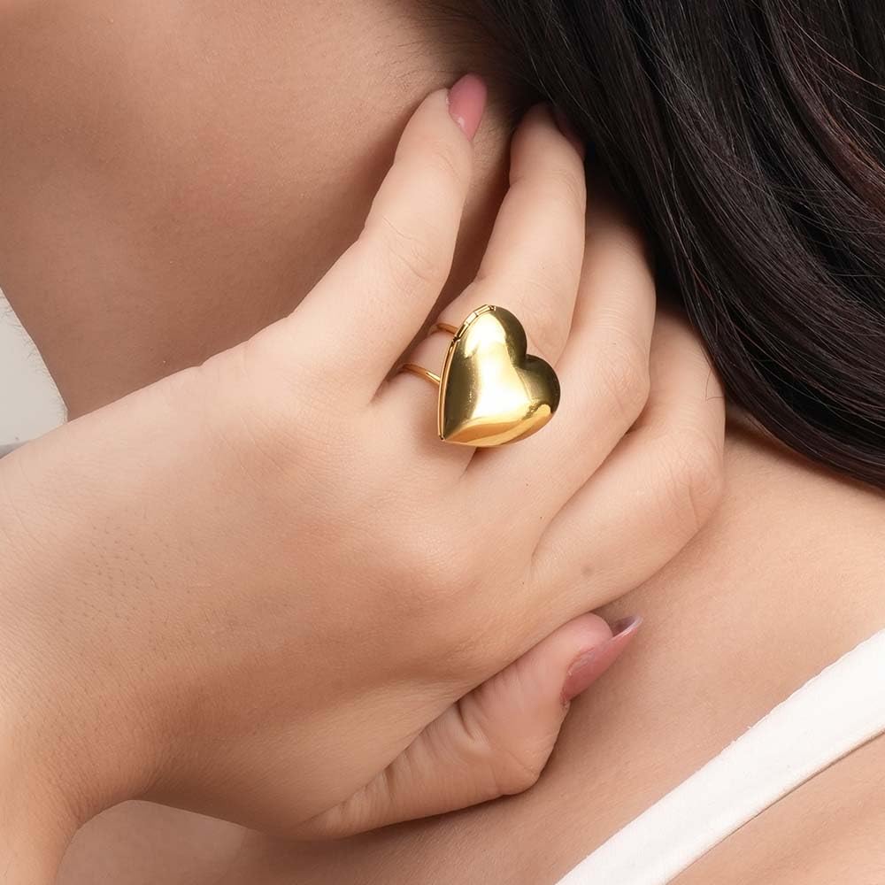PALMONAS Heart Pop Ring for Women (Size- Adjustable) - Gift for Girls & Women