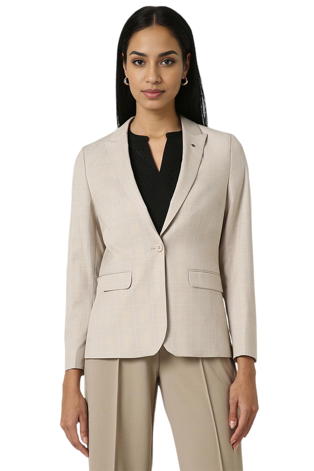 Van Heusen Women's Blazer (VWBZCRGPN47541_Beige