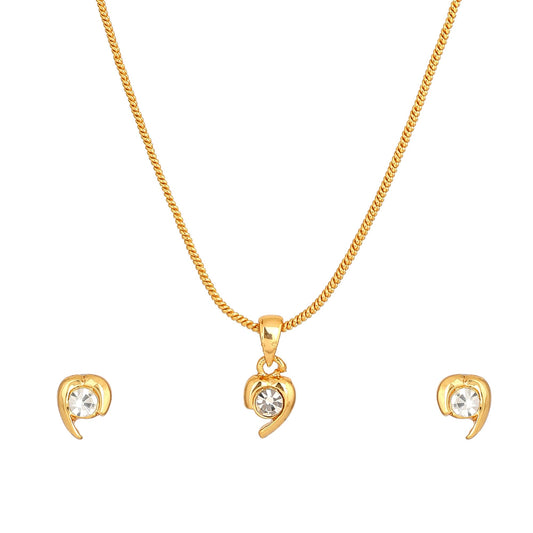 Estele 24Kt Gold Plated Enchanted Hearts Necklace Set for Women