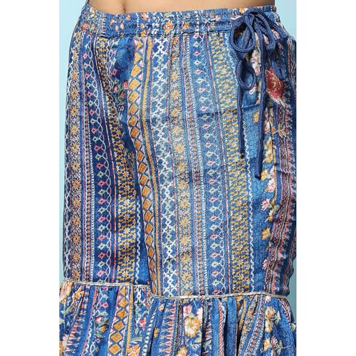 BIBA GIRL PRINTED GATHERED KID(KW5450_BLUE_7)
