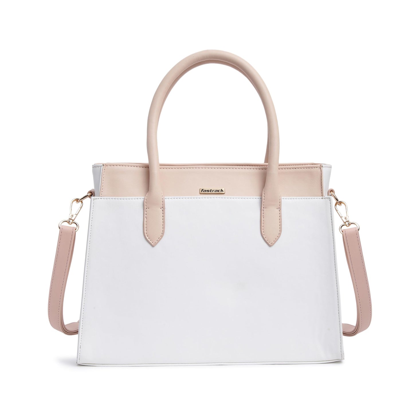 Fastrack Structured Satchel for Women | Stylish Everyday Satchel for Girls, Ladies, Women | Spacious Bag Made of Faux Leather (White)