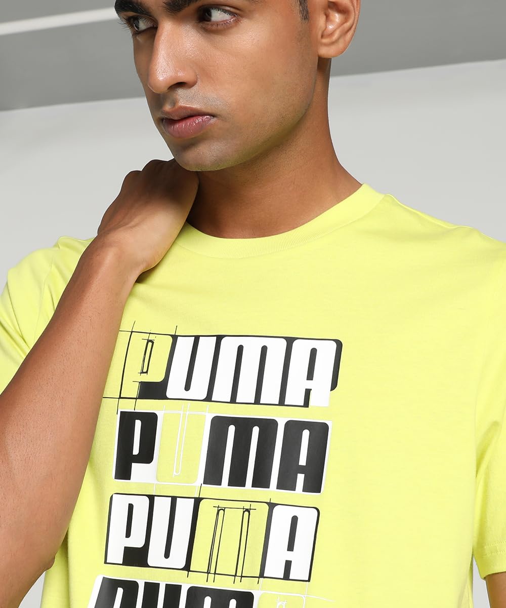 Puma Mens ESS+ Logo LAB Tee, Lime Sheen, M (67897638)