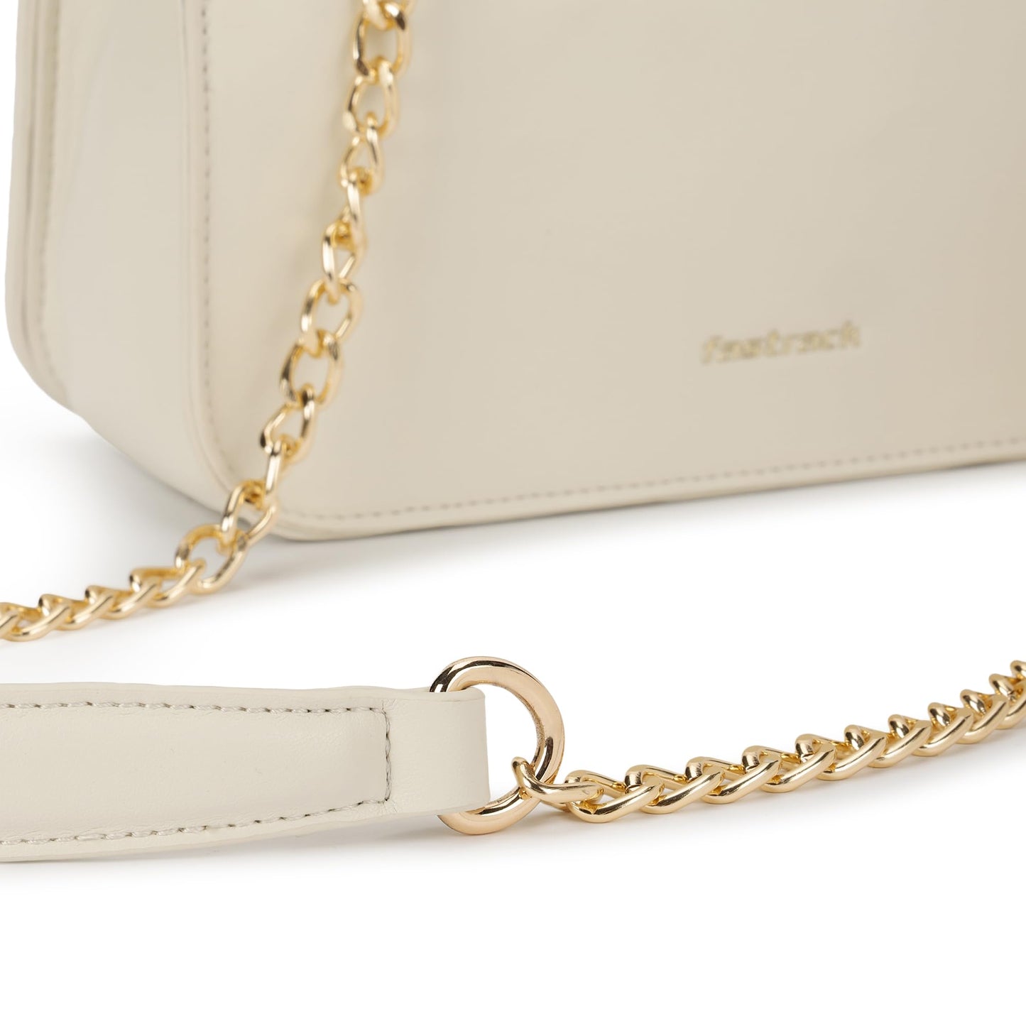 Fastrack QuiltGrid Shoulder Bag | Faux-Leather Women’s Handbag | Diamond Quilted Design | Adjustable Chain Strap | Zipper & Magnetic Closure | Gold-Finish Hardware