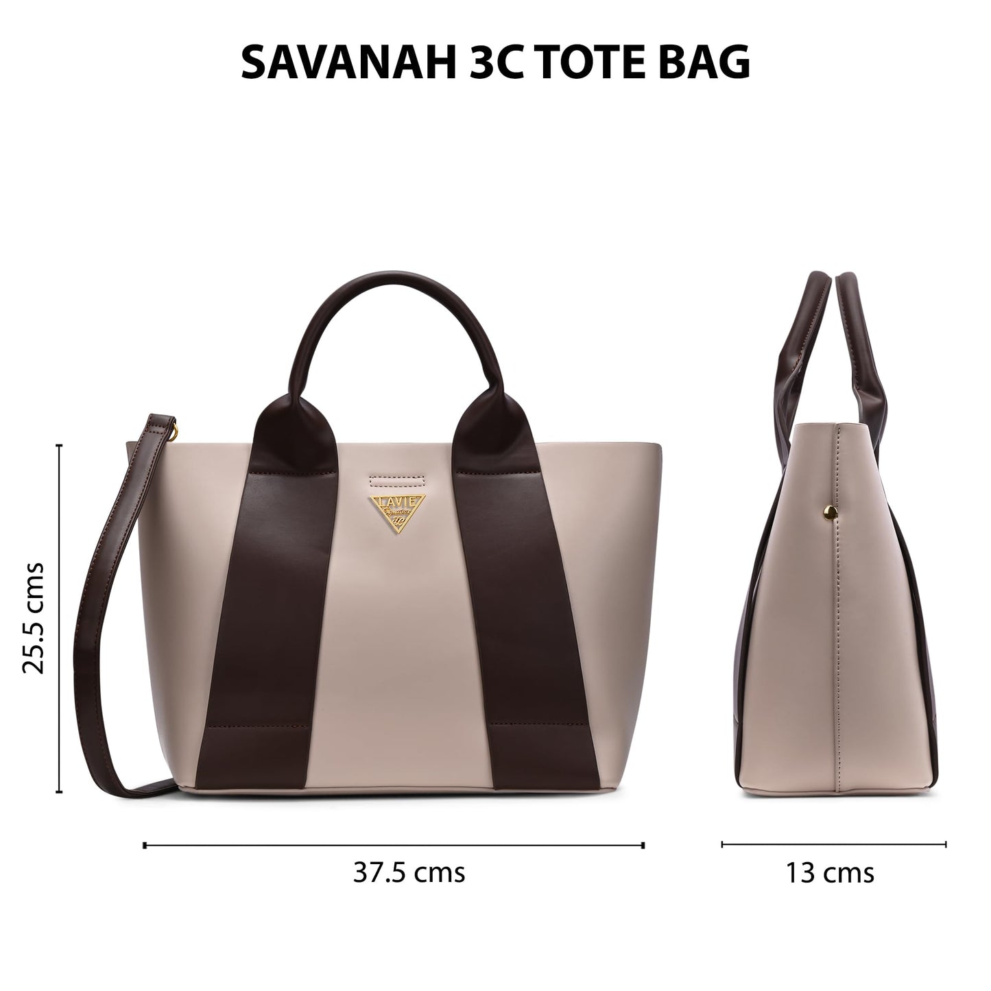 Lavie Signature Women's Savannah 3C Tote Handbag for Women | Tote Bag for Work | Ladies purse | Stylish Shoulder Bag | Gift for Women
