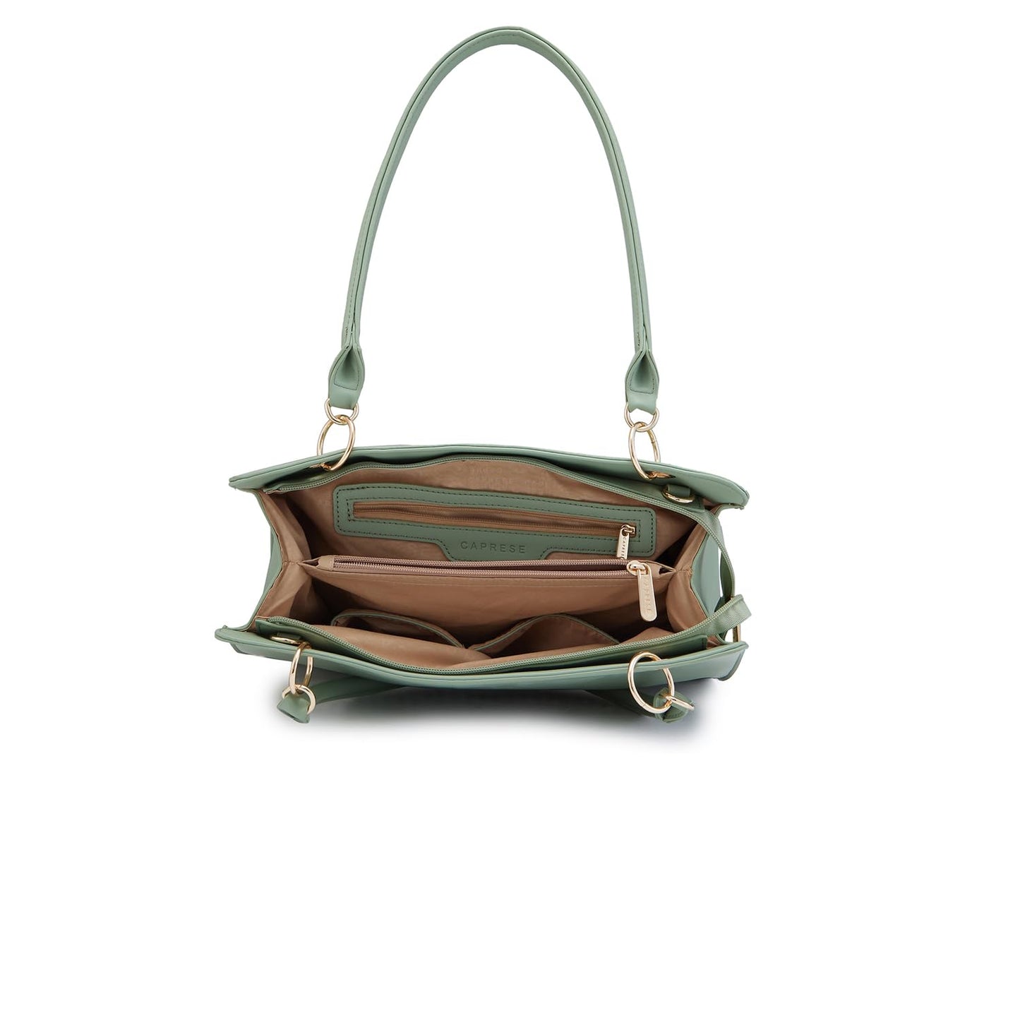 Caprese Capri Solid Mint Faux Leather Large Satchel Handbag