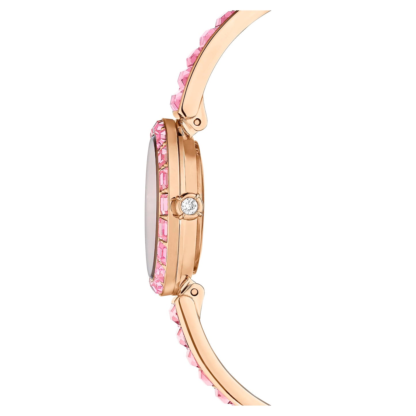 Swarovski Matrix Bangle Watch – Swiss Made, Crystal Bracelet, Pink, Rose Gold-Tone Finish, Elegant Women’s Timepiece