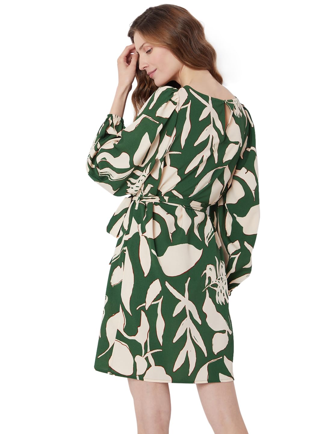 VERO MODA Women's Polyester Shift Mini Dress (10309368- Rosin,Green