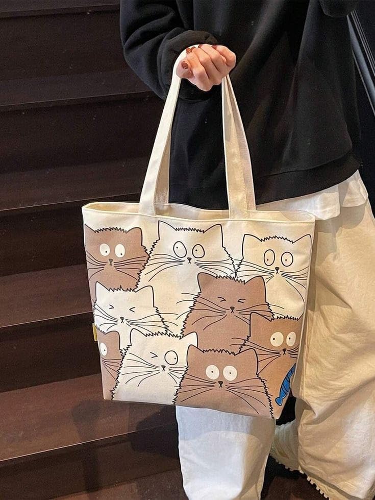 THE SACK CO. Foldable Canvas Tote Bag for Women,Tote Bag for College Girls, 100% Organic Cotton Reusable Shopping Bag for Grocery, Eco-Friendly Multi-Purpose Bag for Travel & Daily Use