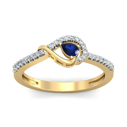 PC Jeweller The Safir 18KT Yellow Gold and Diamond Ring for Women