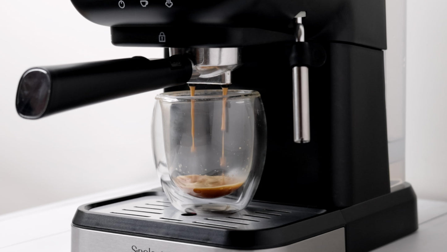 Sipologie Cafe Maestro Espresso Machine, Coffee Maker for Home & Office | Frother Wand for Cappuccino, Latte & Espresso | Stainless Steel, Easy to Use & Clean