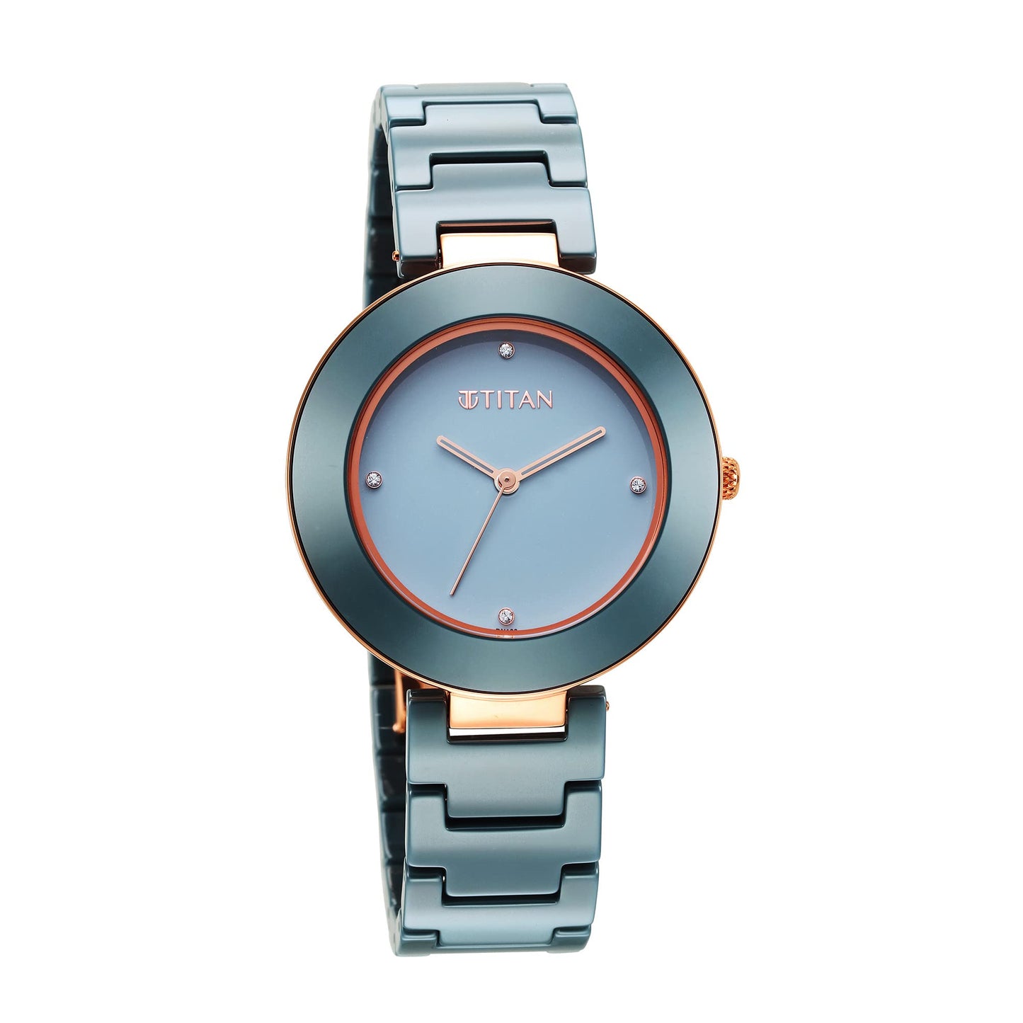 Titan Women Ceramic Analog Gray Dial Watch-95189Kc05, Band Color-Gray