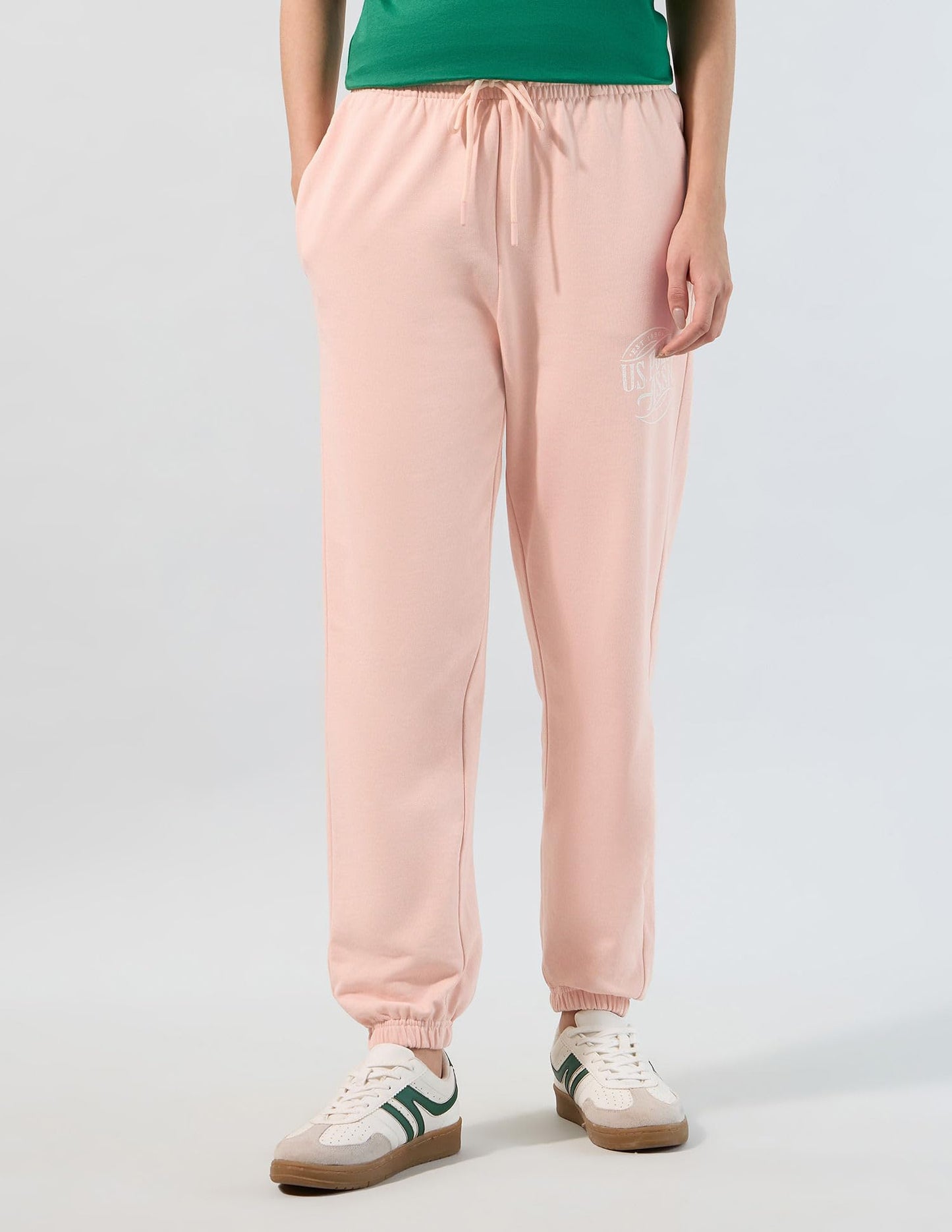 U.S. Polo ASSN. Solid Jogger Fit Trousers (UWAW25TRO144_Pink_XS)