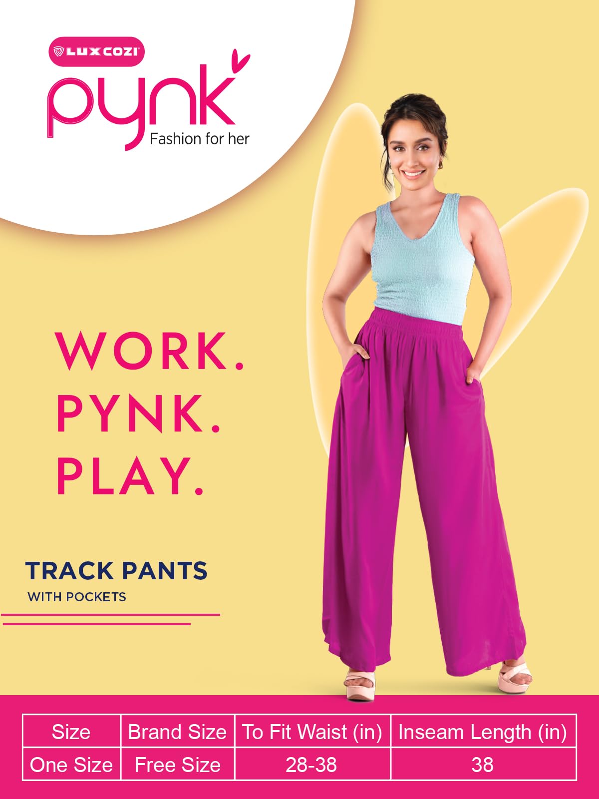 Lux Cozi PYNK Cotton Plazzo for Women_COZI_PYNK_PLAINPALAZZO_STGR_FS_1PC Steel Grey