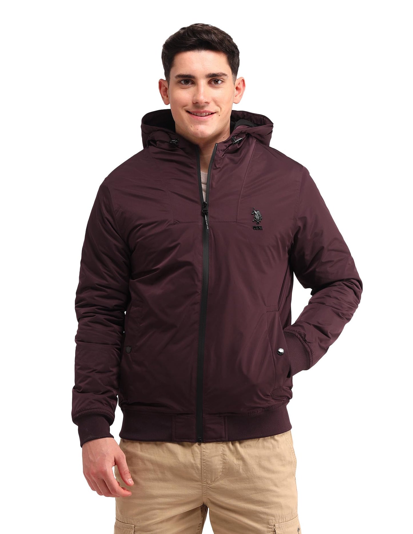 U.S. Polo Assn. Denim Co. Men's A-Line Coat (UDJCK1405_Maroon