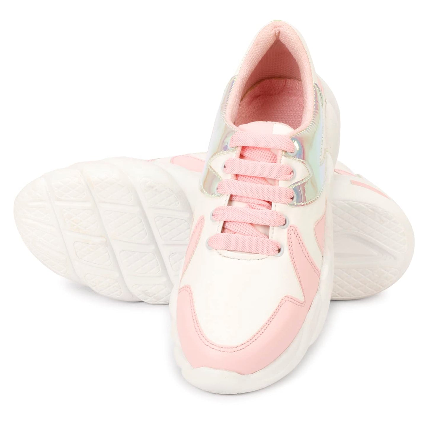 XE Looks 100% Vegan Leather Women's Pink Comfortable Shoes for Daily Walking