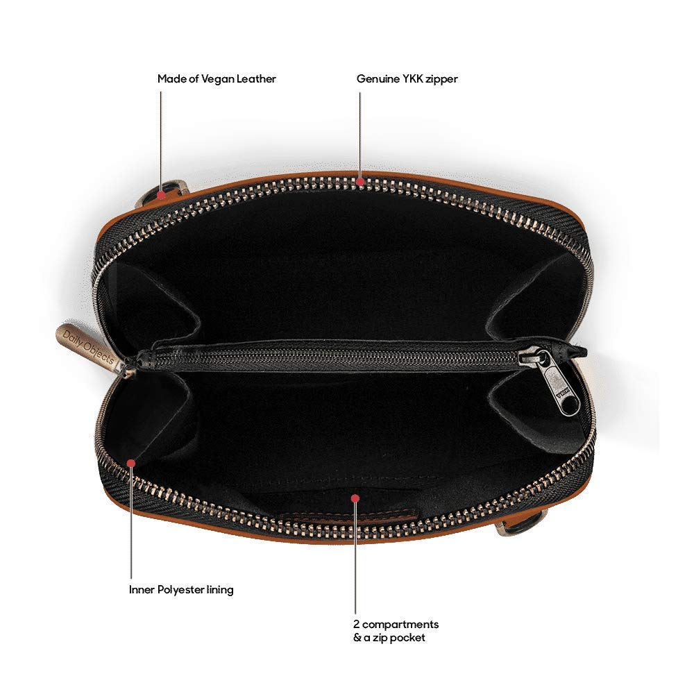 DailyObjects Trapeze Sling Crossbody Bag for Girls and Women | Made with Durable Vegan Leather Material | Carefully Handcrafted | Zip Closure | Adjustable and Detachable Straps | Multicolor