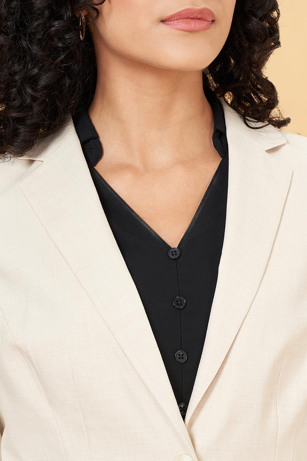 Annabelle by Pantaloons Women's Classic Blazer (110154665001_Pumice Stone