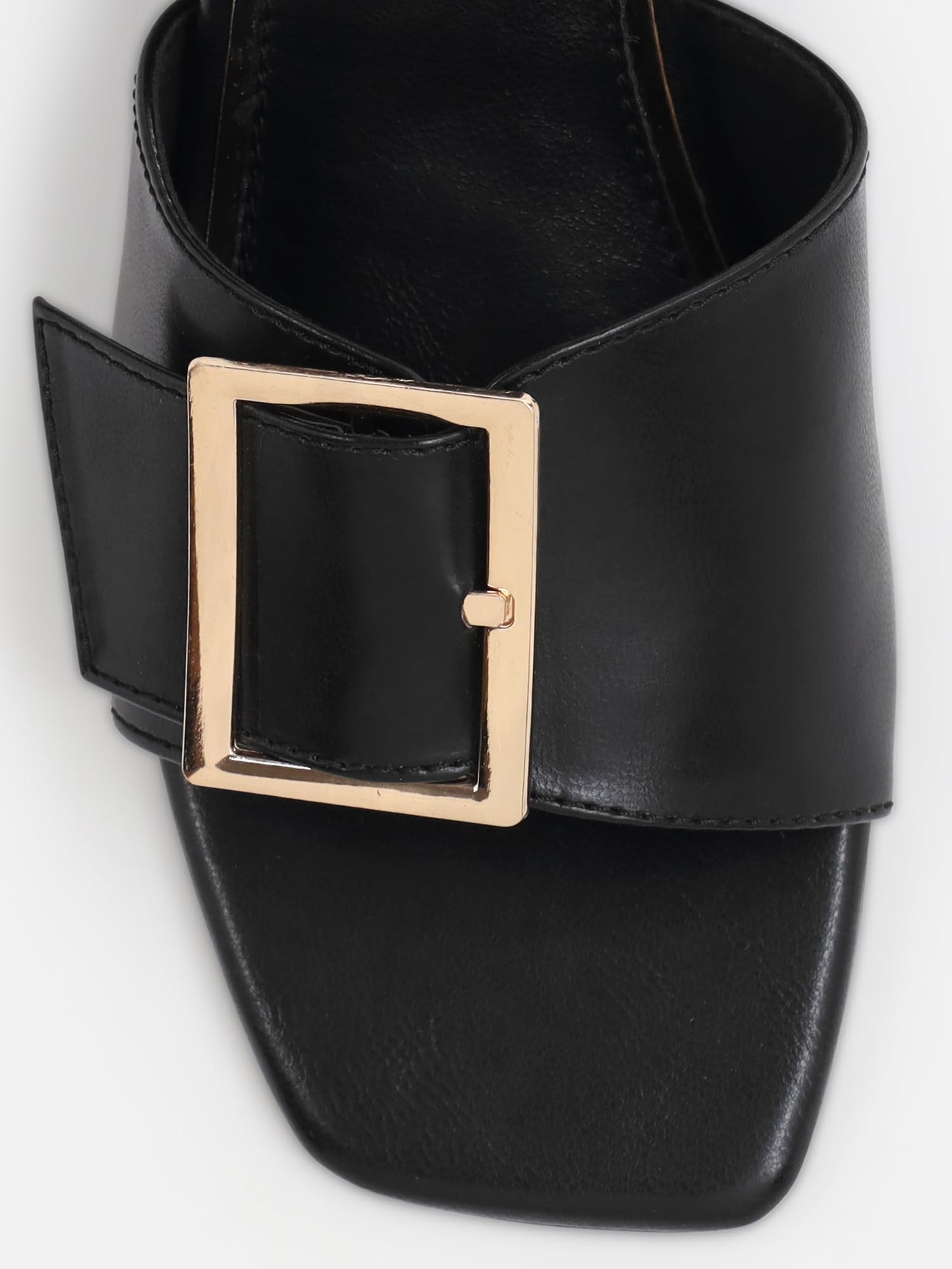 KENNETH COLE Women's Block Heeled Mule Sandal | Synthetic | Buckle Detail, Open Toe