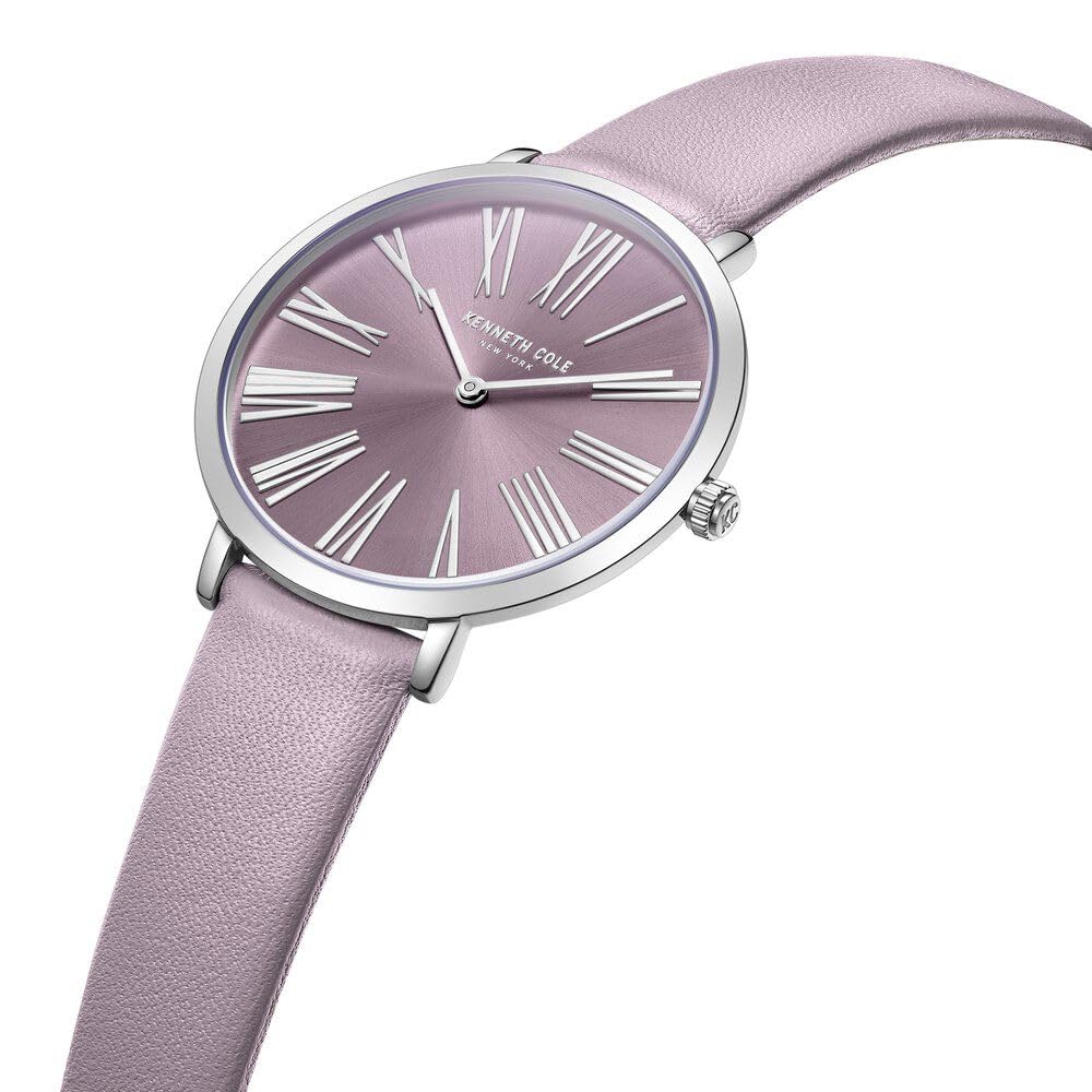 Kenneth Cole Quartz Analog Purple Dial Purple Leather Strap Watch for Women-KCWLA0027302LD