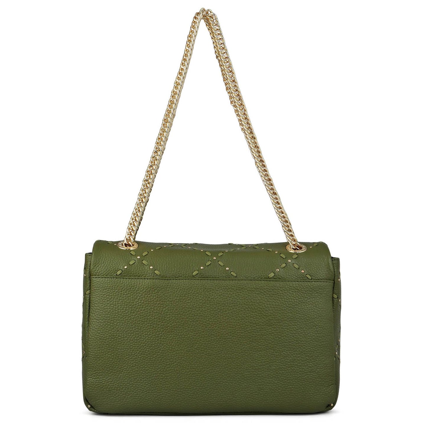 Da Milano Leather Shoulder Bag for Women - Green