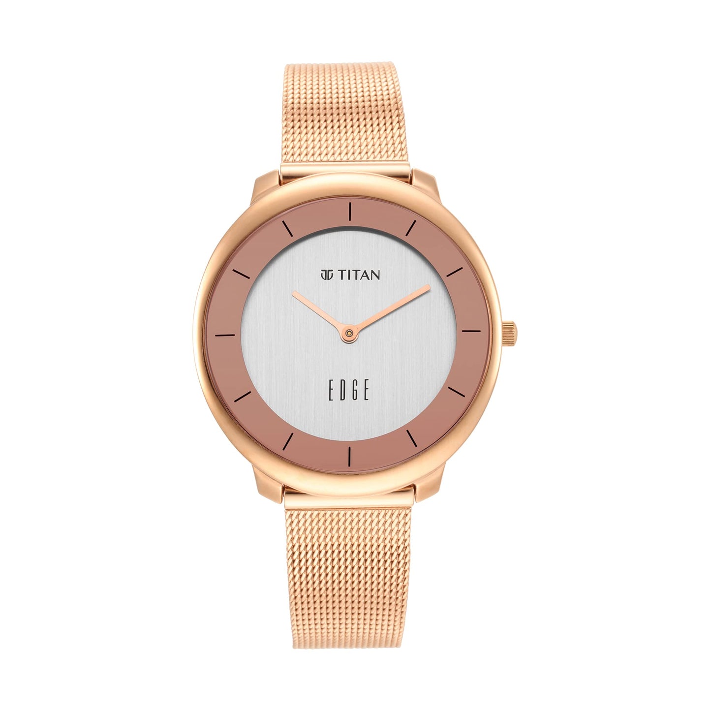 Titan Ladies Edge Dec’21 Analog Rose Gold Dial Women's Watch-2677WM01