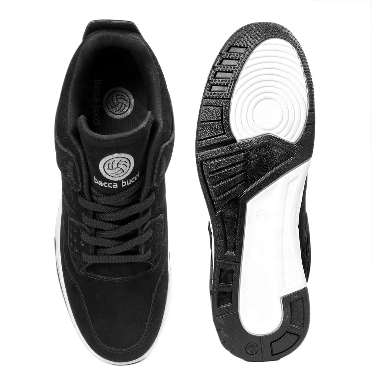 Bacca Bucci Men's Ultraforce Mid-top Athletic-Inspired Retro Fashion Casual/Outdoor Sneakers - Black, Size UK8