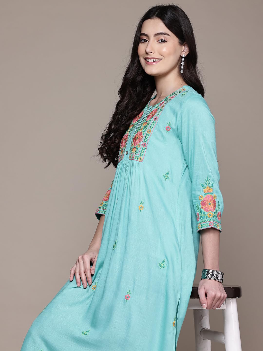 Aarke Ritu Kumar Turquoise Monroue Kurta