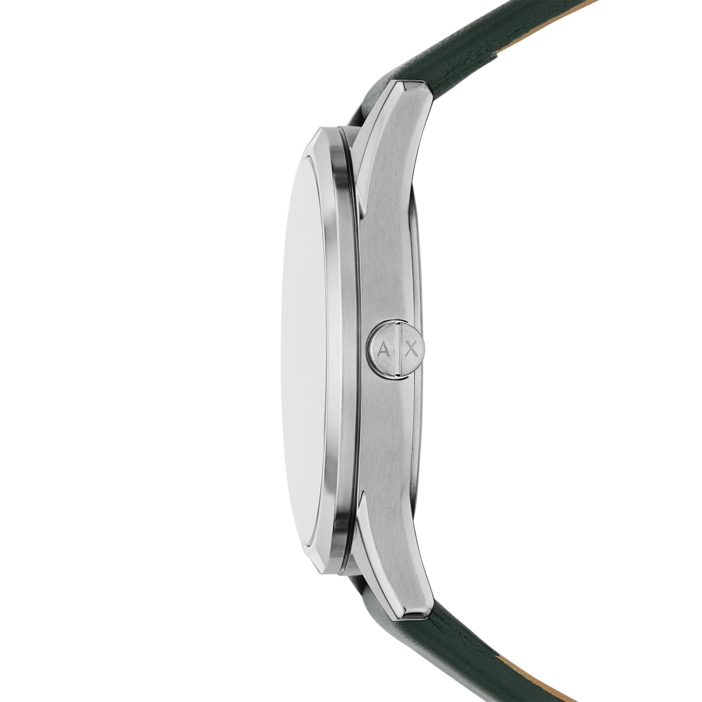 Armani Exchange Leather Analog Black Dial Men's Watch-Ax1883, Band Color:Green