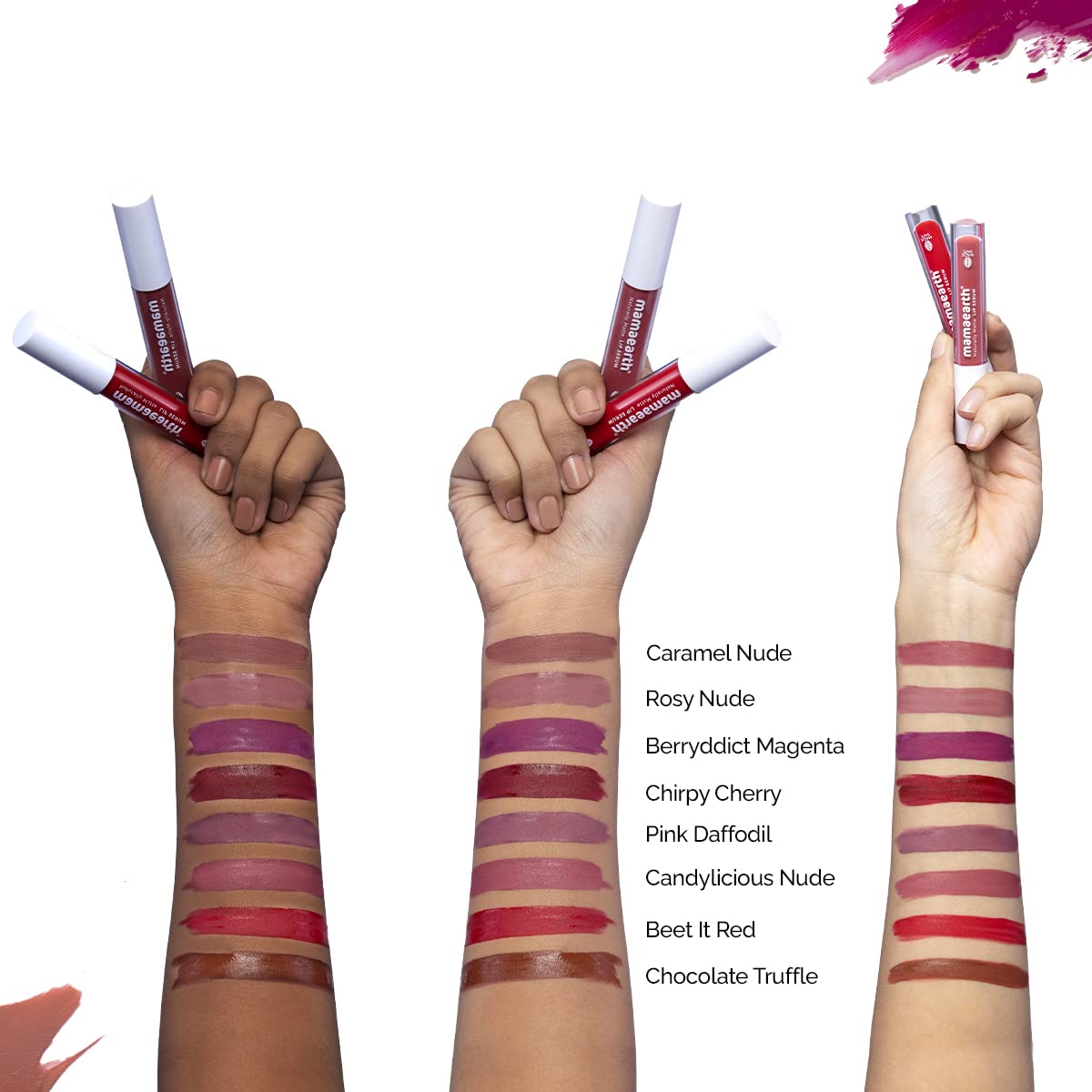 Mamaearth Naturally Matte Lip Serum - Matte Liquid Lipstick with Vitamin C & E For Upto 12 Hour Long Stay - 02 Rosy Nude (Nude) - 3 ml