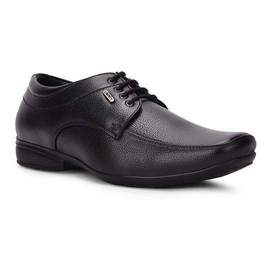 Liberty Fortune UVL-33 Lacing Derby Shoes For Men With PVC Sole | Comfortable & Lightweight | Cushioned Footbed | Durable, Stylish & Trendy Design | Padded Foam Insole | Formal Footwear (Black - 43EU)