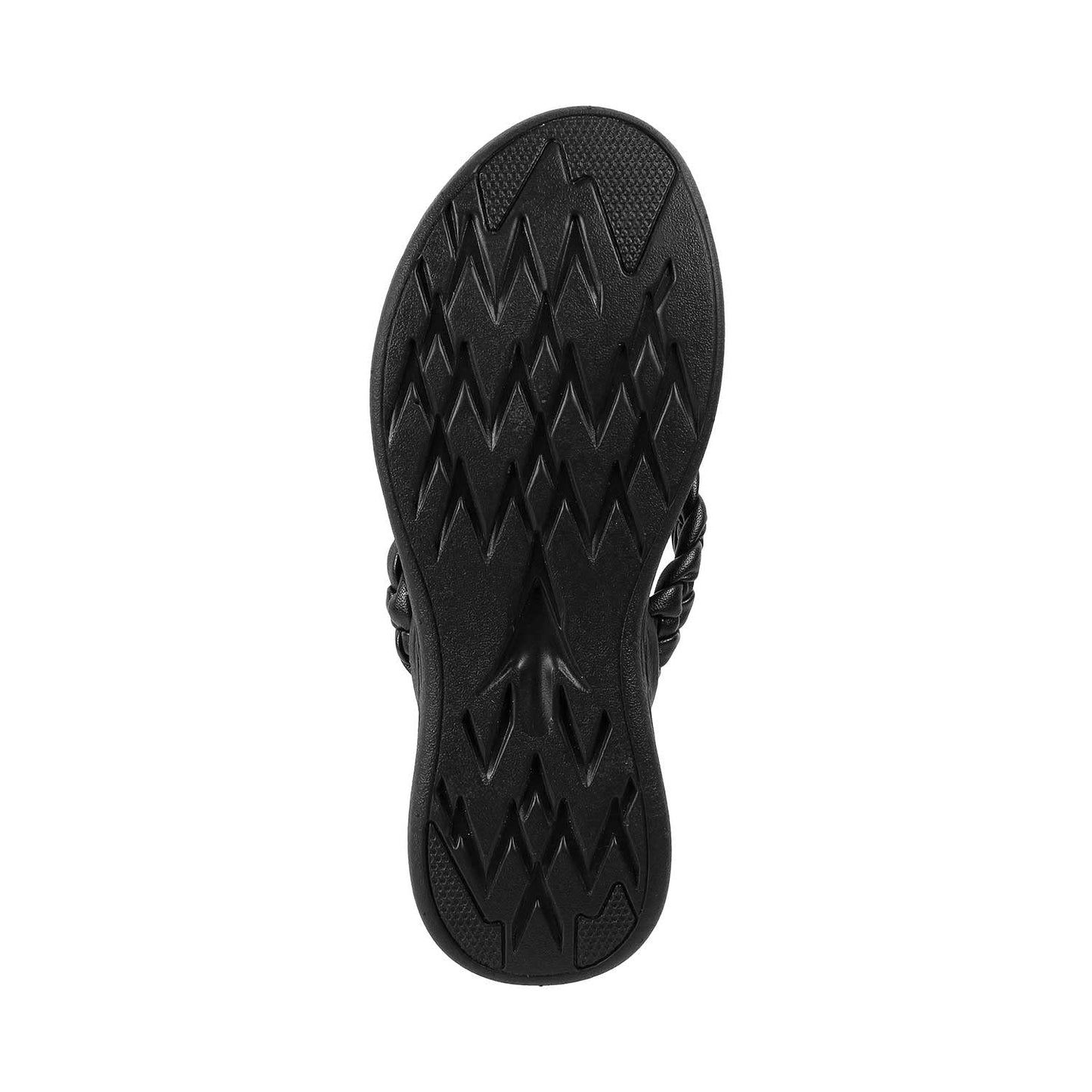 Metro Women Black Synthetic Leather Thong Slipper | Sandal - SaumyasStore