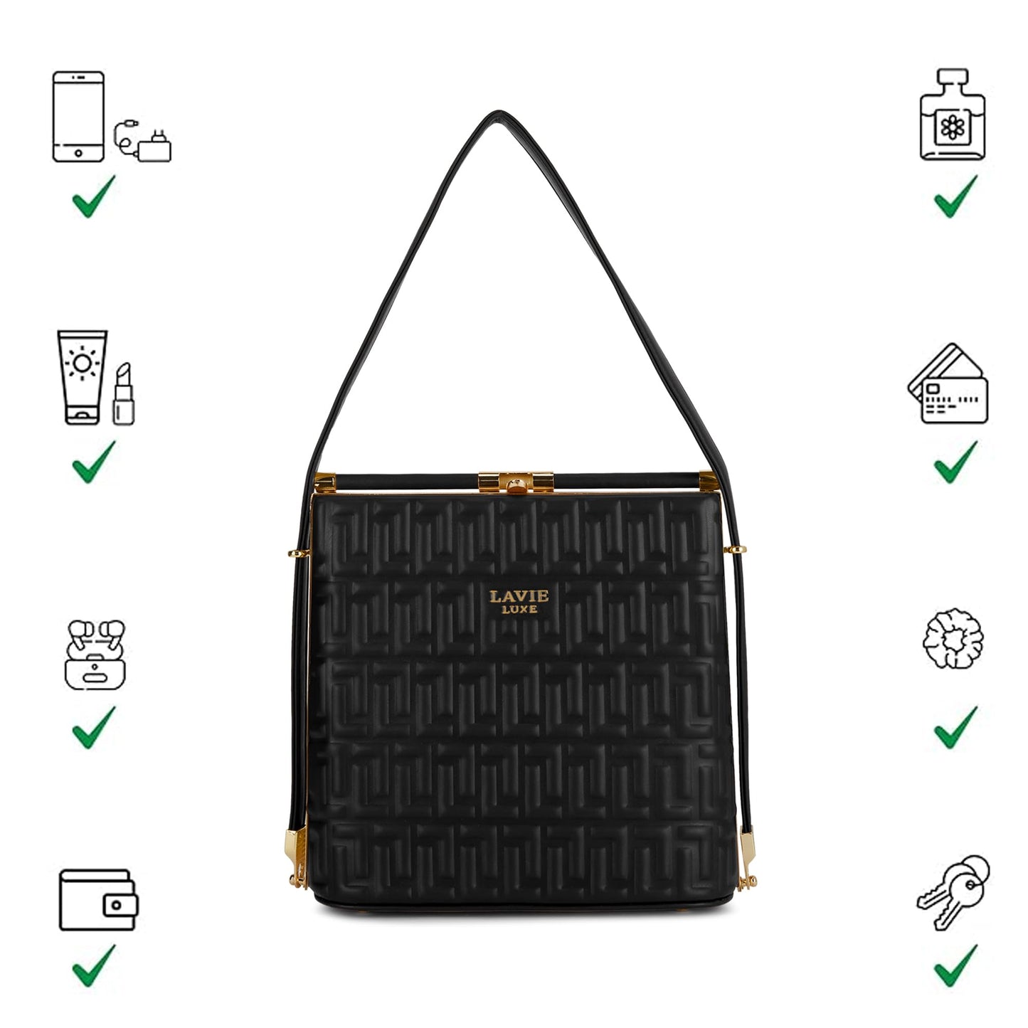 Lavie Luxe Women's Glarel25 Satchel Bag for Women | Satchel Handbag for Work | Ladies purse | Stylish Shoulder Bag | Gift for Women