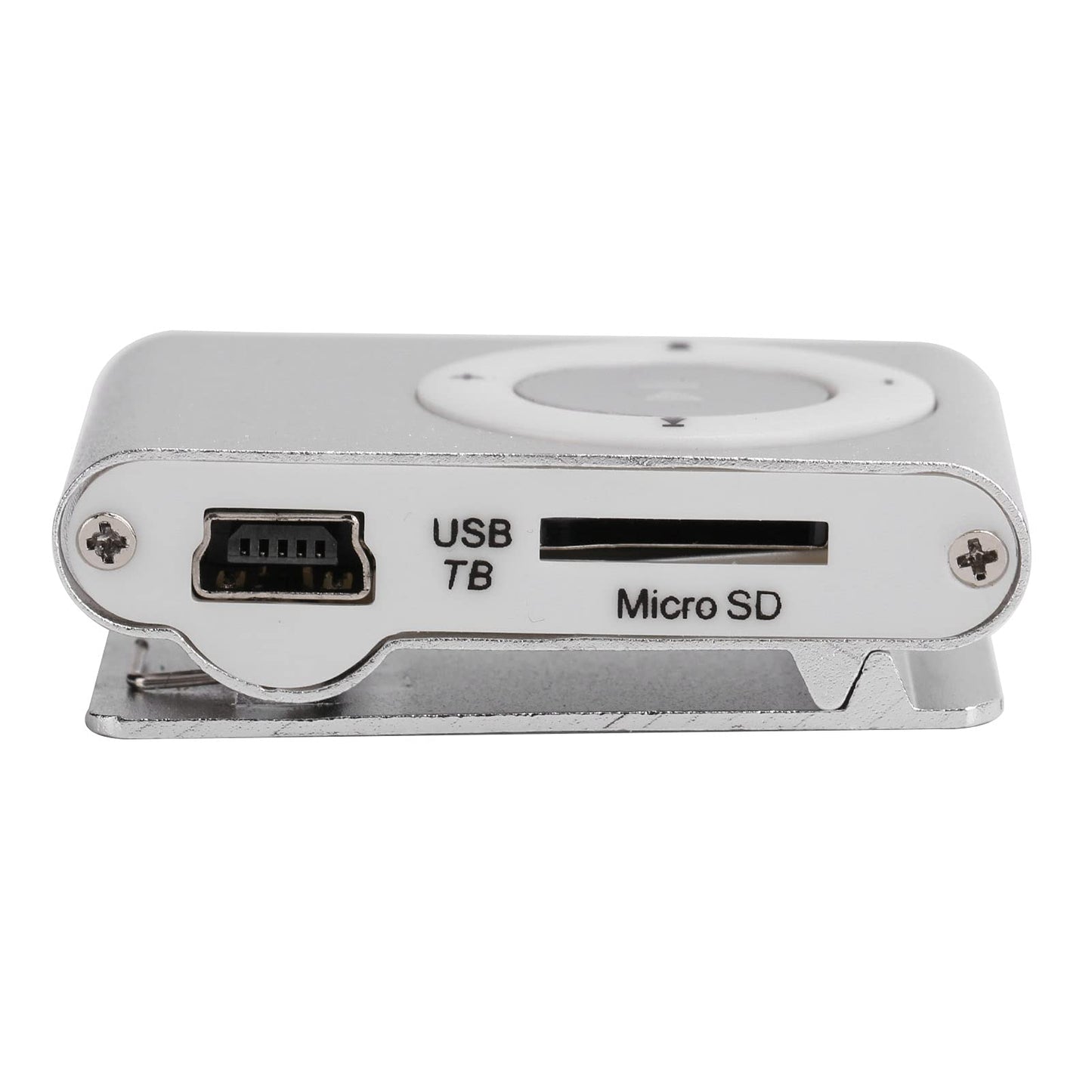 TRIDEO Mini MP3 Player, Portable Digital Music Media Player, with Back Clip|Player with Earphone and USB Cable| Support Memory Card (Silver)_SA10