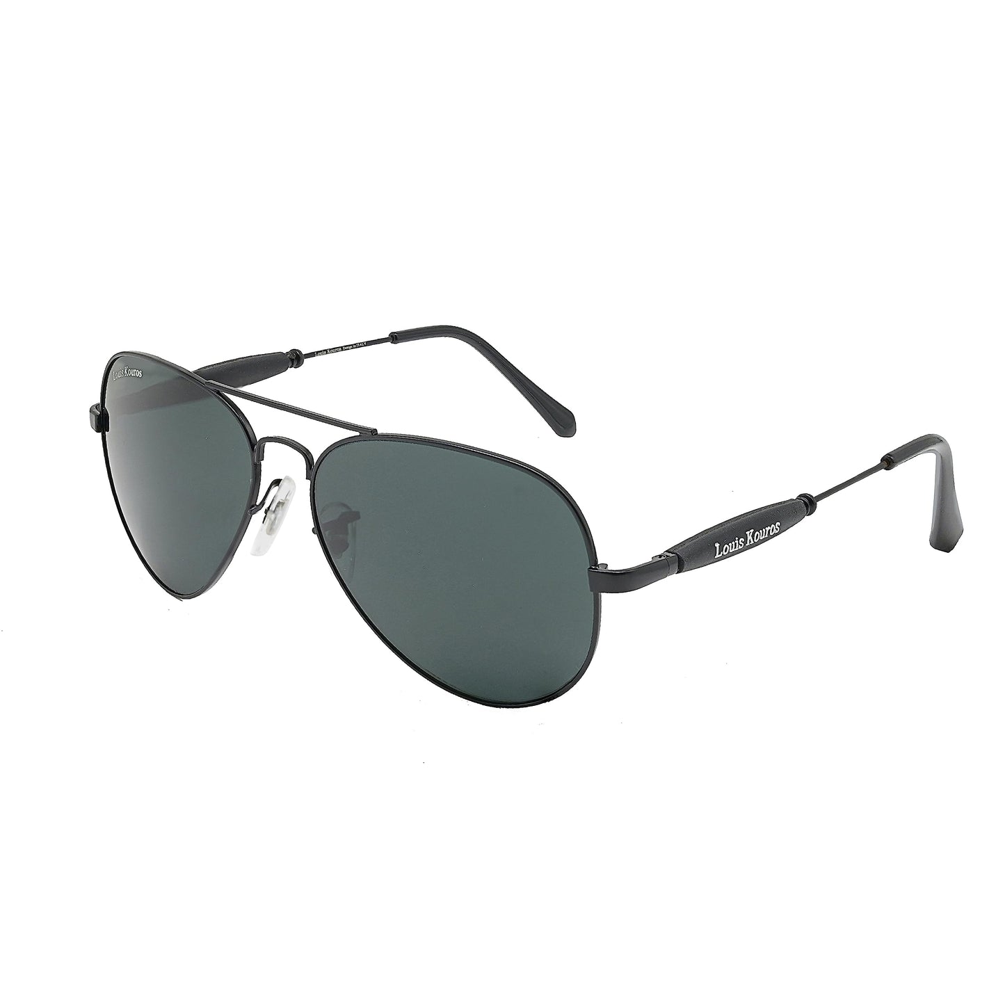 Louis Kouros Airomade Aviator Classic 3517 sunglasses | Black Frame | Black Lens | Mirror Lens | 400 UV Protection | For Men Women | Medium | 62 mm Lens Width