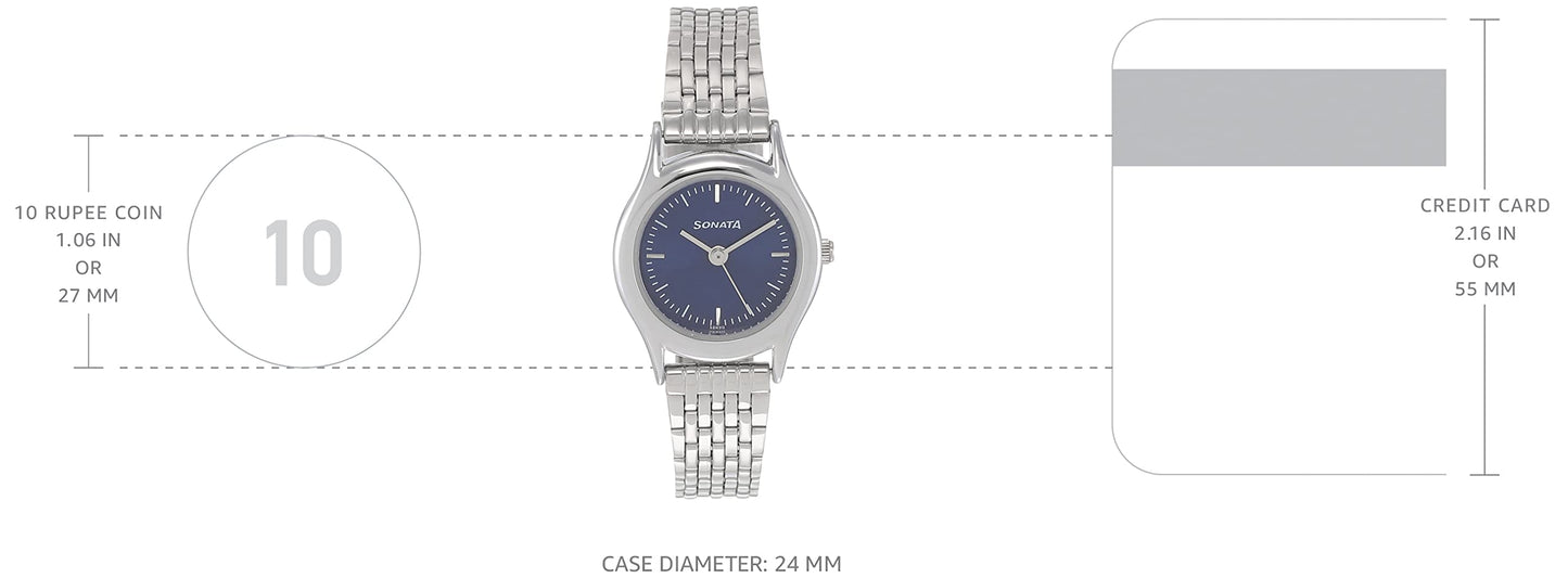 Sonata Essentials Analog Blue Dial Women's Watch-NP87020SM01