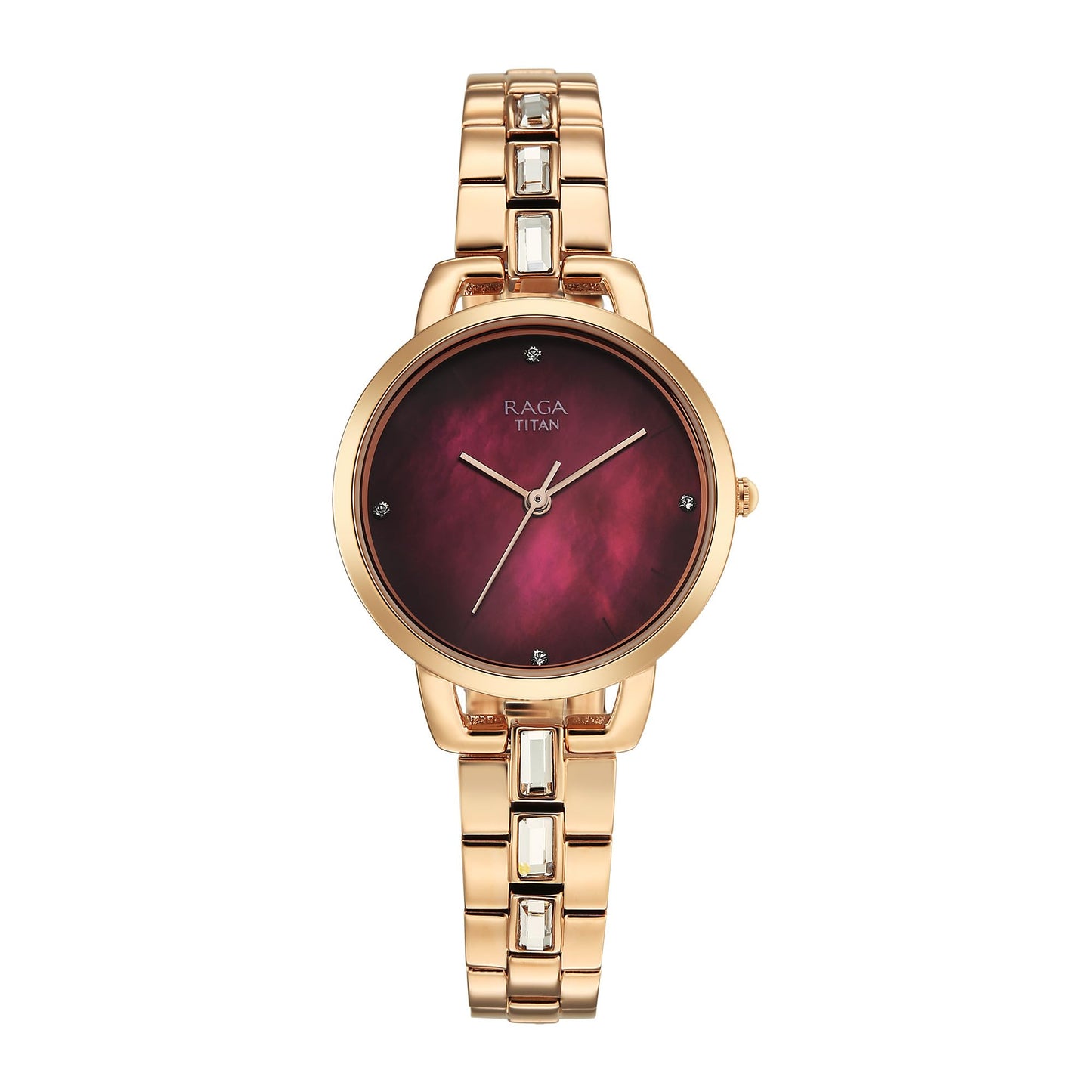 Titan Raga Glimmers Quartz Red Round Dial Women's Watch | Water Resistant Watch | Watches for Women Analog - 95327WM01F
