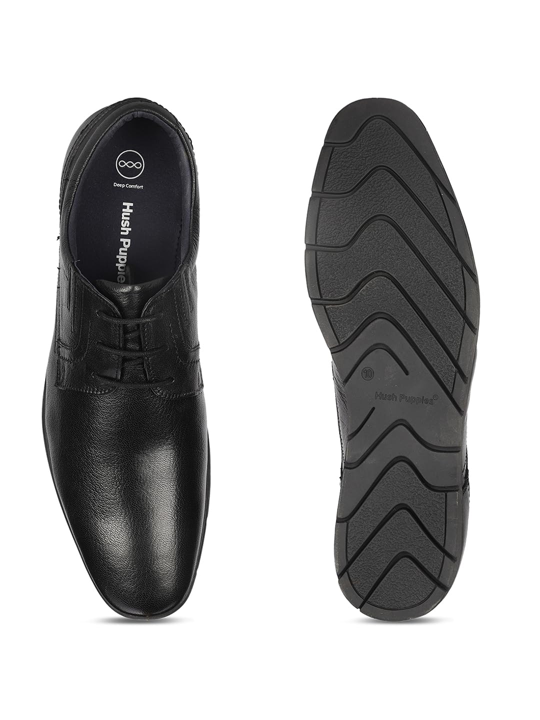 Hush Puppies Mens ERIC Derby E 23 Black Formal Shoes - 10 UK (8256024)