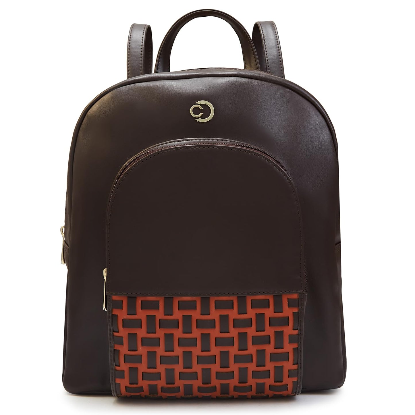 Caprese Zeta Backpack Large Chocolate Quilted Women's Bag