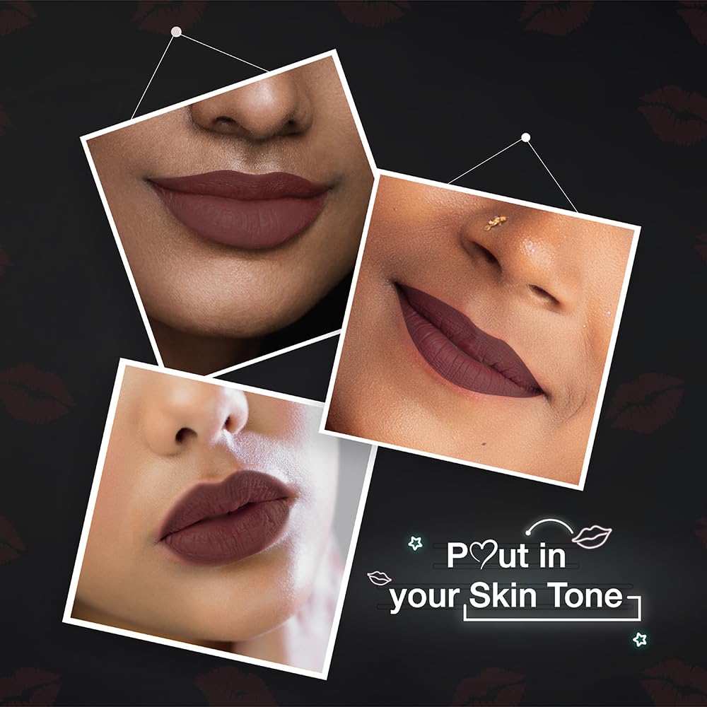 Dazller All Day Lipcolour Quick Dry|Moisturizing Kokum Butter|Brown Liquid Lipstick for Women|Non-Transfer|8hr stay|QDLC025 HazelnutCup|6g