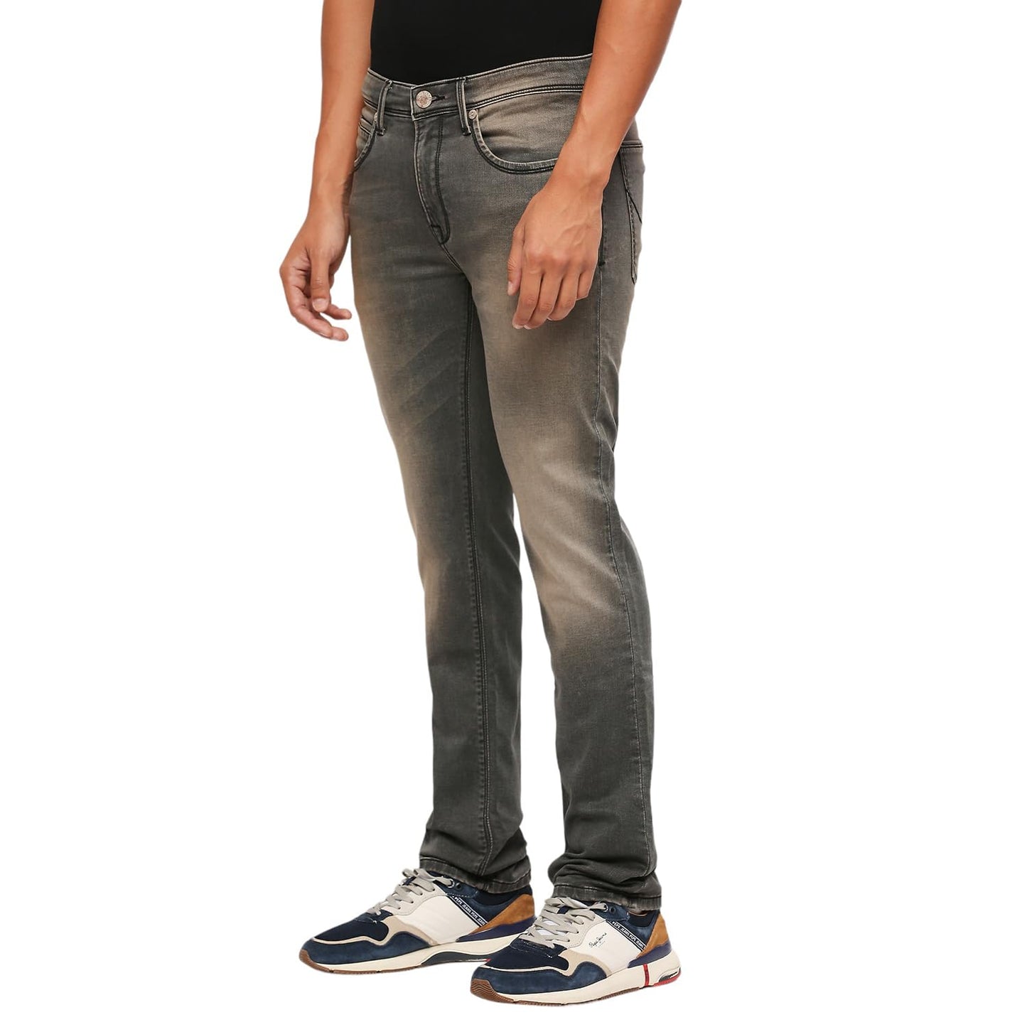 Pepe Jeans Men's Mid Rise Slim Fit Jeans Grey