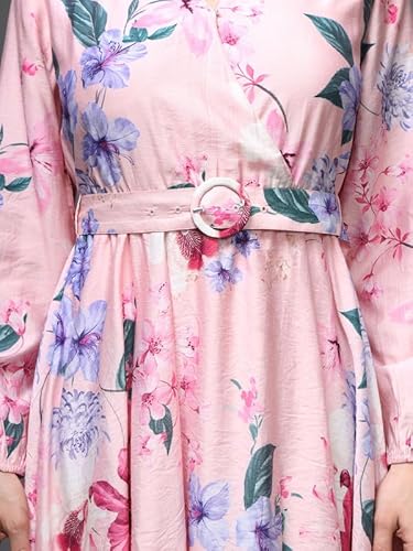 Kazo Lexington Mini Dress with Belt (Pink_L)