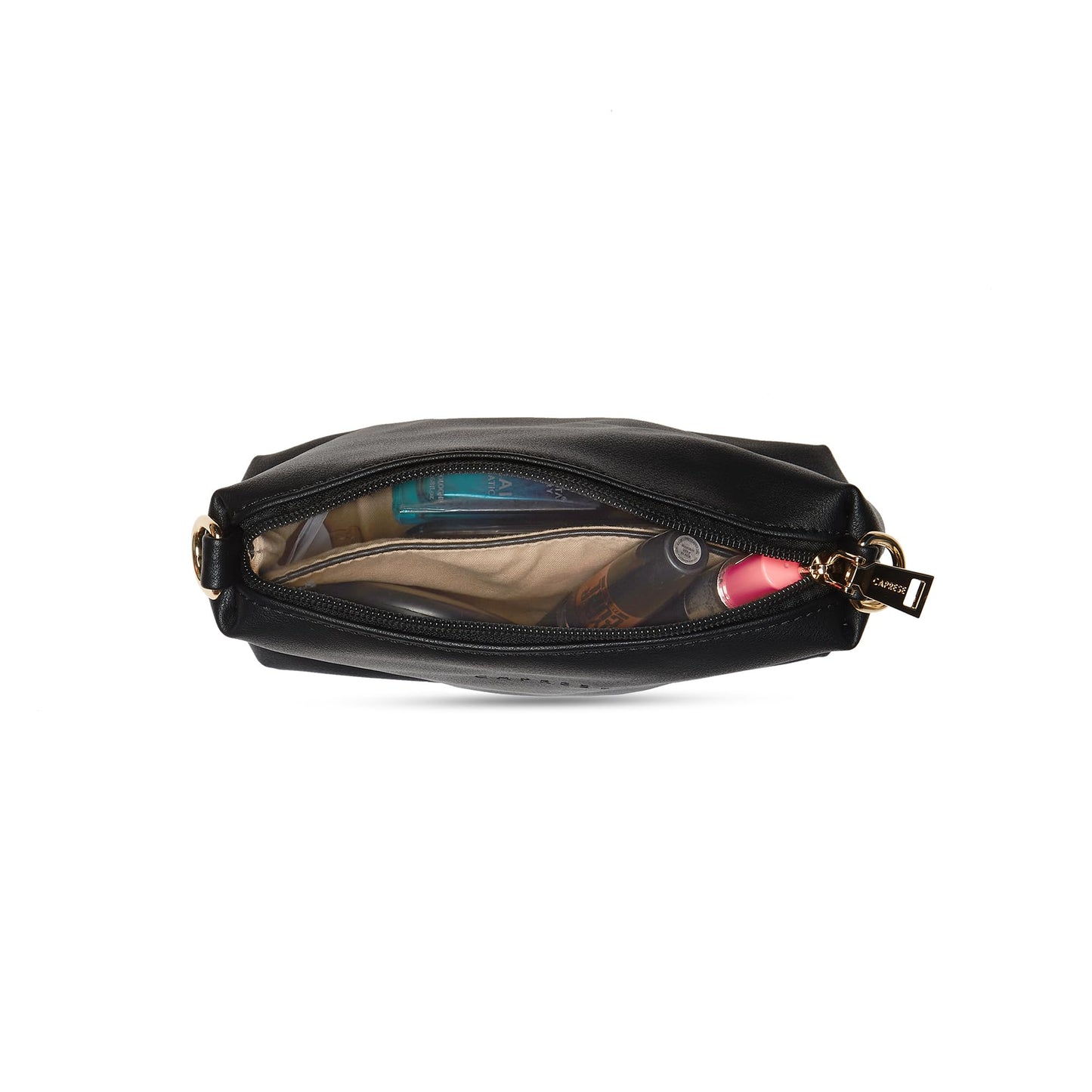 Caprese Madonna Sling Bag Medium | Transparent Crossbody Handbag with Butterfly Charm for Women with Adjustable & Detachable Sling Strap, Zip Closure| Shoulder Bag | Perfect for Casual Use (Amber)