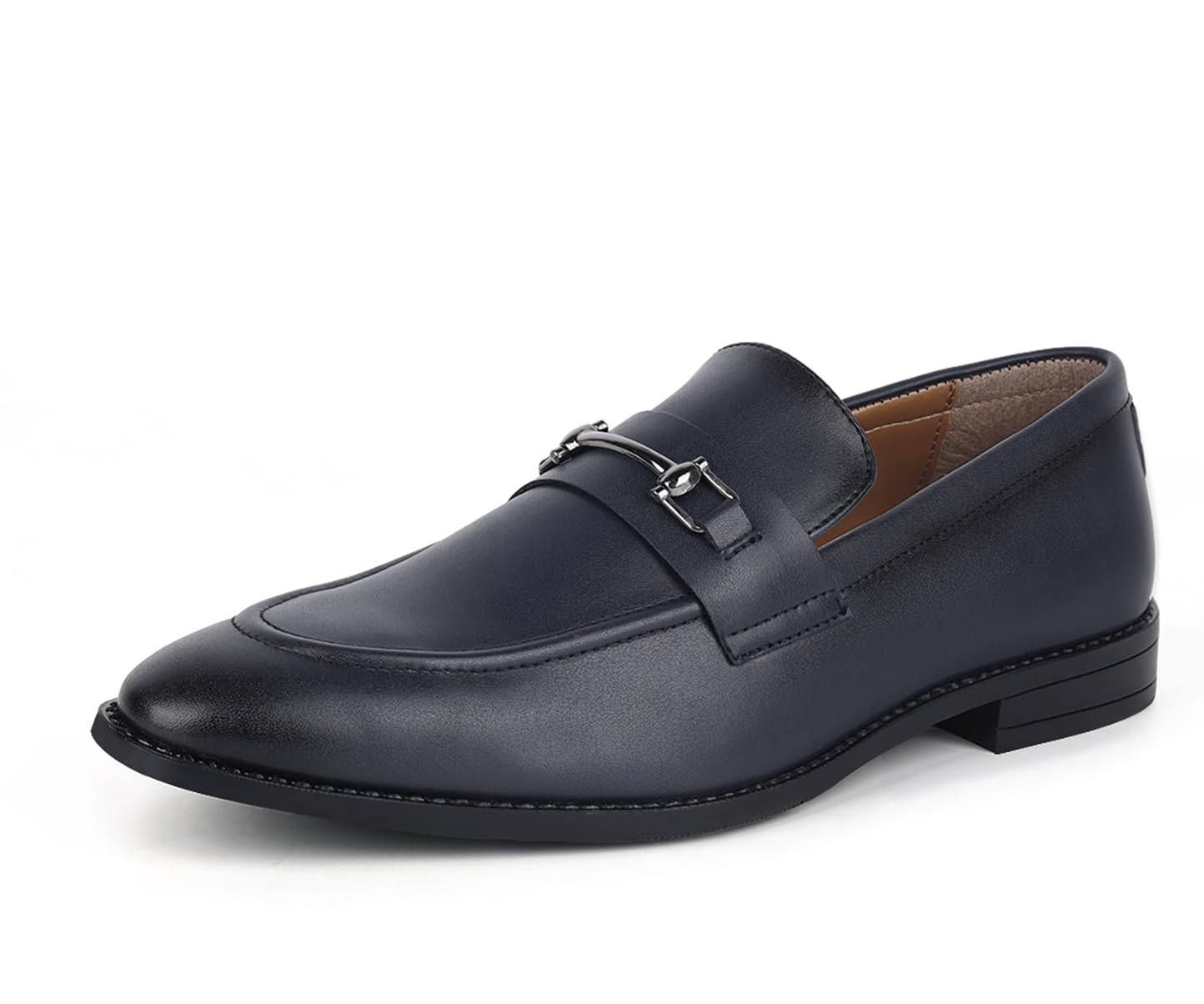 LOUIS STITCH Men's Federal Blue Shoes Slipon Style Comfortable Moccasins with Buckle for Men (RGMCAB) (Size-6UK)