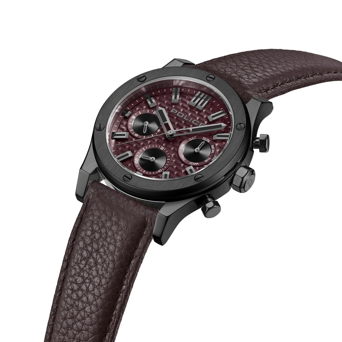 Police Analog Burgundy Dial Men's Casual Watch