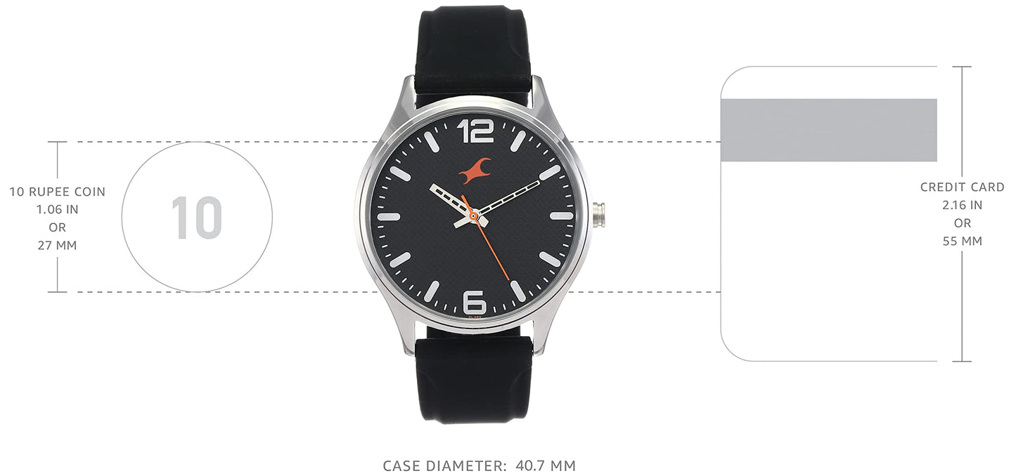 Fastrack Black Dial and Band Analog Plastic Watch For Men -3229SP01