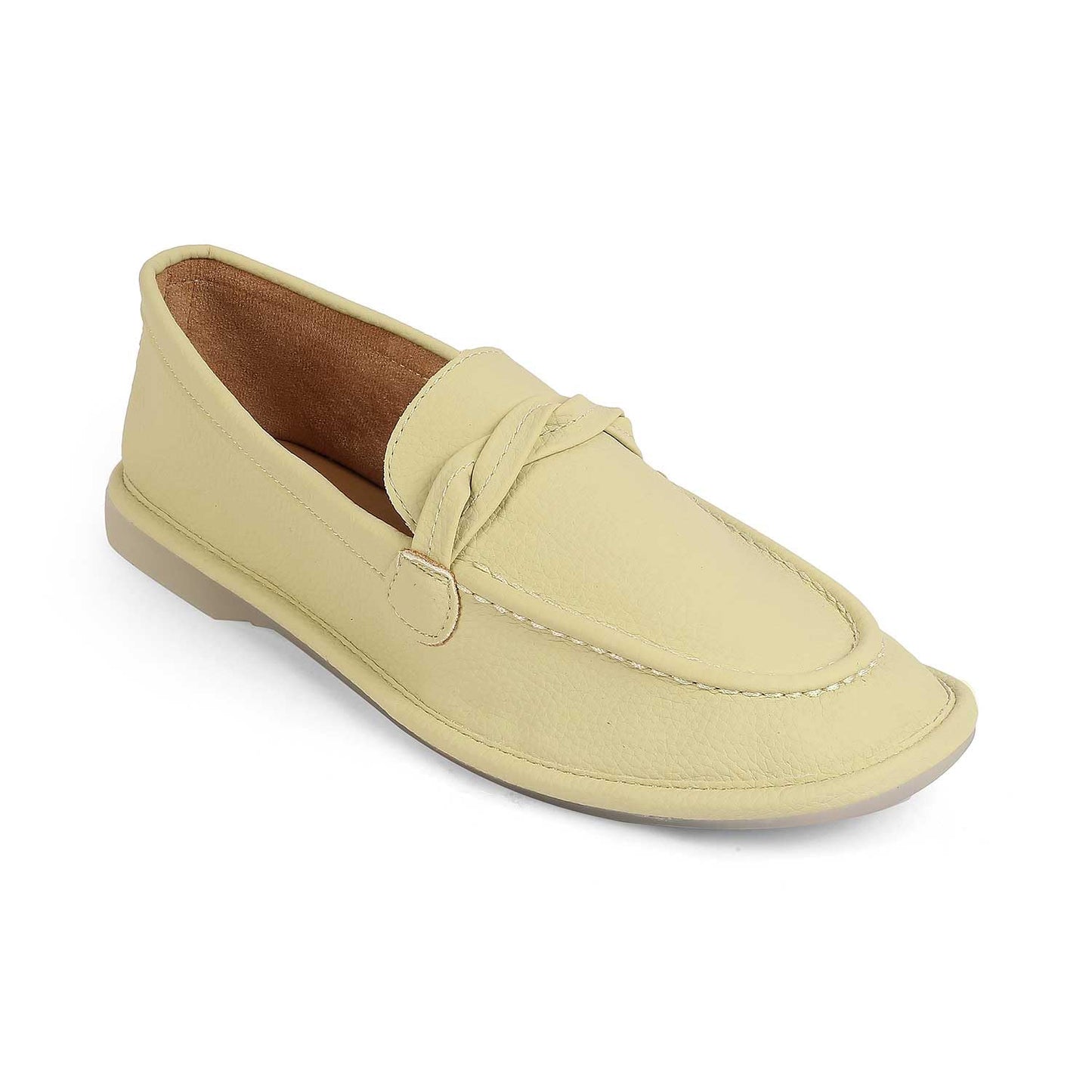 tresmode YORKO Women's Loafers Shoes Stylish, 3 UK / 36 EU - Ladies Comfortable Soft Footwear Closed Back - Square Toe Vegan Friendly (Green)