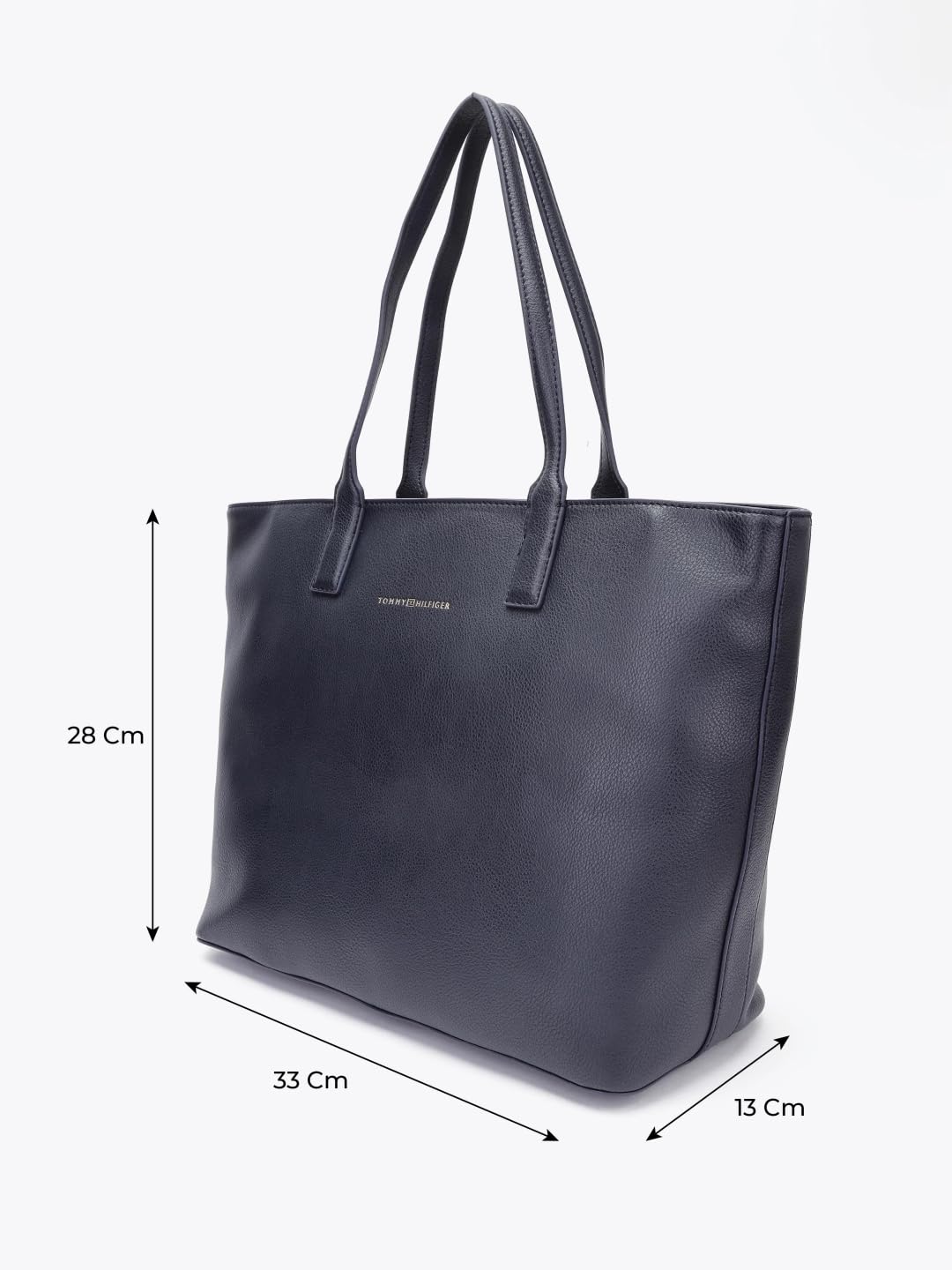 Tommy Hilfiger Solid Blue Pu Tote Bag