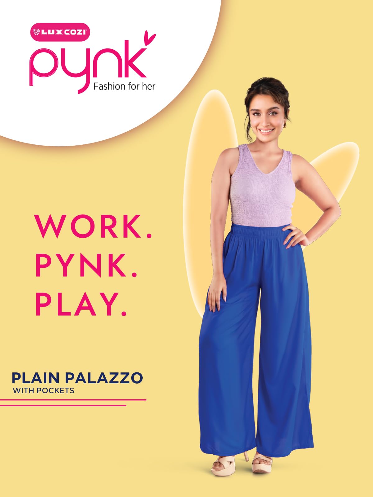 Lux Cozi PYNK Cotton Plazzo for Women_COZI_PYNK_PLAINPALAZZO_STGR_FS_1PC Steel Grey
